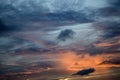 Beautiful sunset sky with amazing colorful clouds against Royalty Free Stock Photo