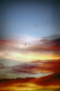 Beautiful sunset sky with amazing colorful clouds against Royalty Free Stock Photo