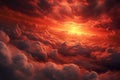 Beautiful sunset sky background. Dramatic sky with glowing clouds Royalty Free Stock Photo