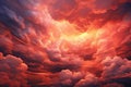 Beautiful sunset sky background. Dramatic sky with glowing clouds Royalty Free Stock Photo