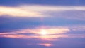 Sunset Cloudscape in Bright Blue and Violet Colors in Summer