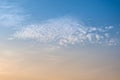 Beautiful sunset sky with clouds. Golden hour cloudscape. Royalty Free Stock Photo