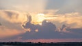 Beautiful sunset sky with clouds look like dog Royalty Free Stock Photo