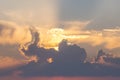 Beautiful sunset sky with clouds look like dog Royalty Free Stock Photo