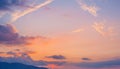 Beautiful sunset sky with clouds, mountain view Royalty Free Stock Photo