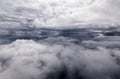 Beautiful sunset sky clouds seeing through the airplane windows