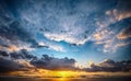 Beautiful sunset sky. Cloudy abstract background. Royalty Free Stock Photo