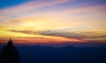 sunset and Sky, dawn light and shiluette mountain view background Royalty Free Stock Photo