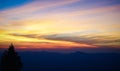 sunset and Sky, dawn light and shiluette mountain view background Royalty Free Stock Photo