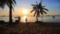 Beautiful sunset sky at had sai ree koh tao suratthani thailand