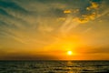 Beautiful sunset sky over the Atlantic ocean Royalty Free Stock Photo