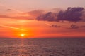 Beautiful sunset sky over the Atlantic ocean Royalty Free Stock Photo