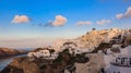 Beautiful Sunset sky scene at Oia town on Santorini island, Greece Royalty Free Stock Photo