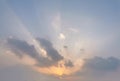 Beautiful sunset sky with some clouds Royalty Free Stock Photo