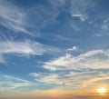 Beautiful sunset sky with some clouds Royalty Free Stock Photo
