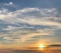 Beautiful sunset sky with some clouds Royalty Free Stock Photo