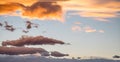 Beautiful sunset sky through the sweeping clouds