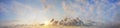 Beautiful sunset sky wallpaper. Nature sky panoramic background with yellow sun Royalty Free Stock Photo