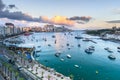 Beautiful sunset at Sliema Bay in Malta Royalty Free Stock Photo