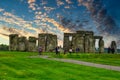 Beautiful sunset at Stonehenge in England Royalty Free Stock Photo