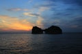 Beautiful sunset with sunlit of Engetsu Island in japan Royalty Free Stock Photo