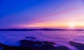 Beautiful sunset or sunrise above the clouds. Royalty Free Stock Photo