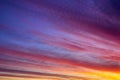 Beautiful sunset or sunrise background. Extravaganza of colors in the sky with clouds