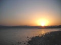 Amazing sunset sunrise in Galilee sea in Israel