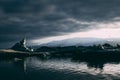 Beautiful sunset sunrise in the Glacier lagoon Jokulsarlon Iceland Royalty Free Stock Photo