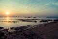 Beautiful Sunset Sunrise Sky over tropical sea landscape with copy space, nature concept. Royalty Free Stock Photo