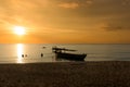 Beautiful Sunset at Sunset Beach with ship Royalty Free Stock Photo