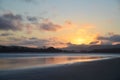 Beautiful Sunset at Surat Bay, New Zealand. Royalty Free Stock Photo