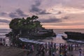 Beautiful sunset at the Tanah Lot temple