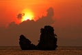 Beautiful sunset at Tanjung Rhu Beach, Andaman Sea