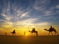 Beautiful sunset at Thar desert ,Jaisalmer,India Royalty Free Stock Photo