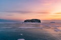 Beautiful sunset tone over Baikal Russia winter season Royalty Free Stock Photo