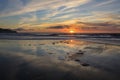 Beautiful Sunset at Torrance Beach Looking towards the Palos Verdes Peninsula South Bay, Los Angeles County, California Royalty Free Stock Photo