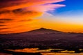 Beautiful sunset and twilight lookout from Ilchulbong Jeju,South Korea Royalty Free Stock Photo