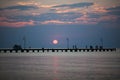 Beautiful sunset under pier Royalty Free Stock Photo