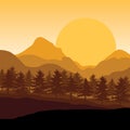 Beautiful sunset , Vector illustrations landscape Royalty Free Stock Photo