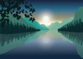Beautiful sunset , Vector illustrations landscape Royalty Free Stock Photo