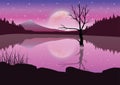 Beautiful sunset , Vector illustrations landscape Royalty Free Stock Photo