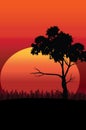 Beautiful sunset , Vector illustrations landscape Royalty Free Stock Photo