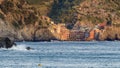 Sunset on Vernazza, Cinque Terre, La Spezia, Liguria, Italy Royalty Free Stock Photo