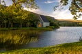 Beautiful sunset view aat Gougane Barra Cork Ireland amazing Colors on the lake and monastic place Royalty Free Stock Photo