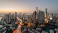 Beautiful sunset view of the buildings in Futian CBD, Shenzhen, China Royalty Free Stock Photo