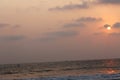 Beautiful sunset view from the calangute beach in Goa, India