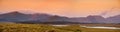 Beautiful sunset view of Connemara. Scenic Irish countryside landscape with magnificent mountains on the horizon, County Galway, I Royalty Free Stock Photo