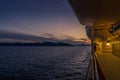 Sunset view from cruise ship Royalty Free Stock Photo
