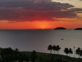 Beautiful sunset view in Kota Kinabalu, taken from the sky bar Pacific Horizon. Sabah, Malaysia. Borneo. Royalty Free Stock Photo